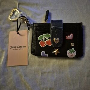 Juicy Couture Black All Things Juicy Tab Elongated Card Case